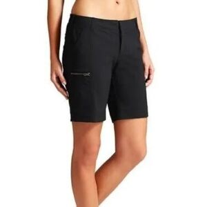 Athleta Palisade Shorts Women's sz 12 Black Nylon Stretch Pockets Casual Athlet